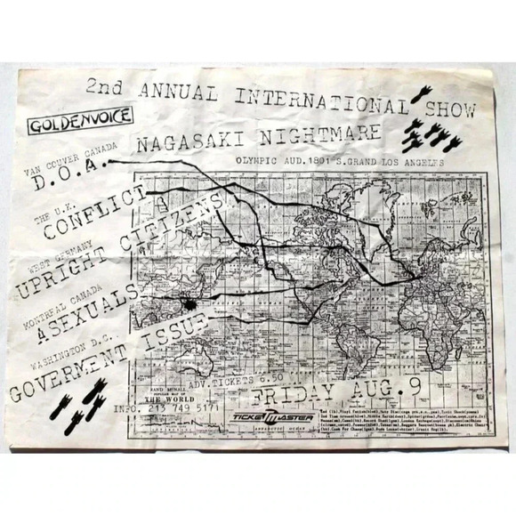 Vtg Rock Thrash Heavy Metal Band Concert Flyer Golenvoice A Sexuals CONFLIT - Picture 1 of 1